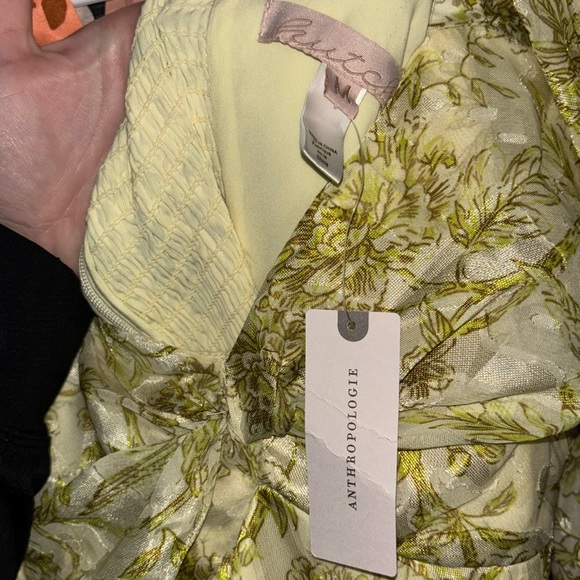 🆕(NWT) HUTCH Printed Twist-Front Puff-Sleeve Ruffle-Hem Dress Size M. - Picture 6 of 7